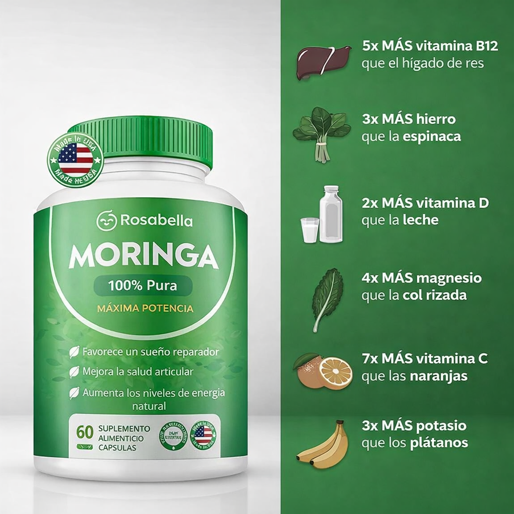 Cápsulas de Polvo de Moringa